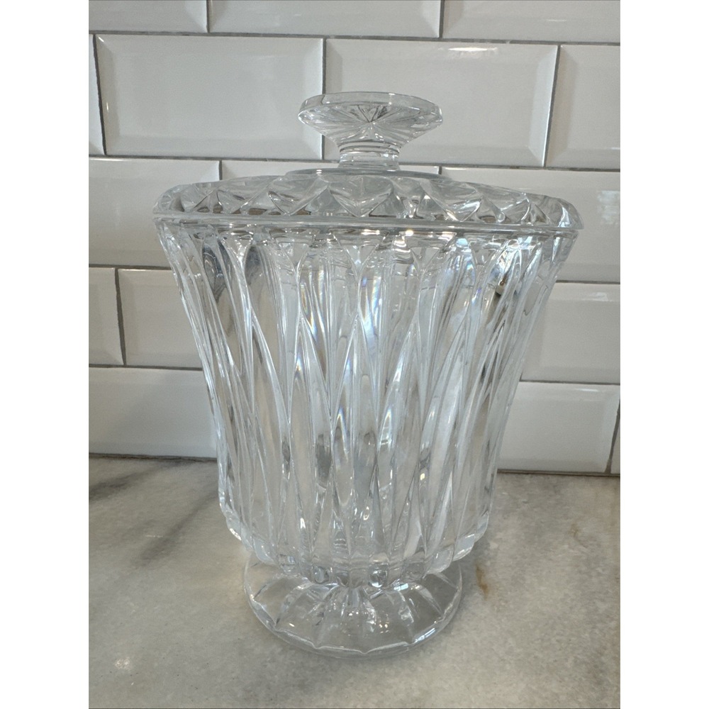 Vintage Lead Crystal Biscuit Jar W/Lid, Ice Bucket, By Block OLA0061